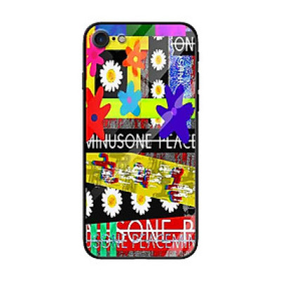 Ốp lưng kính cường lực cho iPhone 7 /8 Nền Họa Tiết Hoa Cúc Zigzag - Hàng Chính Hãng
