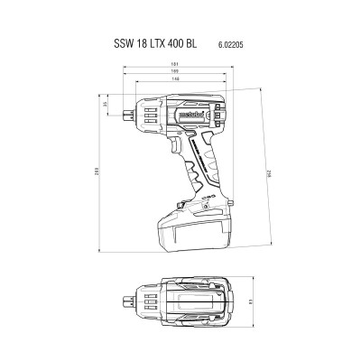 Máy Siết Bu Lông Bắt Vít Dùng Pin Metabo SSW 18 LTX 400 BL