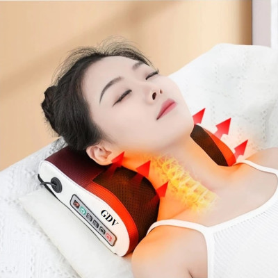 Gối Massage Cổ Vai Gáy 6 Chức Năng GDV - Màu Ngẫu Nhiên - Hàng Chính Hãng