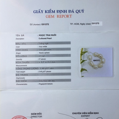 Dây chuyền ngọc trai thật Luxi Green, dài 45cm, kèm bản Photocopy chứng thư kiểm định ngọc trai thật tại SJC