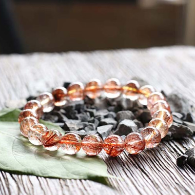 Vòng Thạch Anh Tóc Đỏ Myanmar 8.5mm Ngọc Quý Gemstones VT122