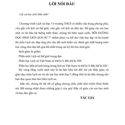 Sách - Bồi Dưỡng Học Sinh Giỏi Lịch Sử Lớp 7 - Khang Việt Book