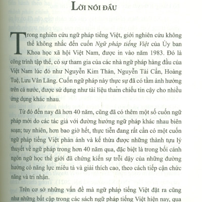 Cú Pháp Tiếng Việt - Các Thành Phần Chính Của Câu (Sách chuyên khảo) 