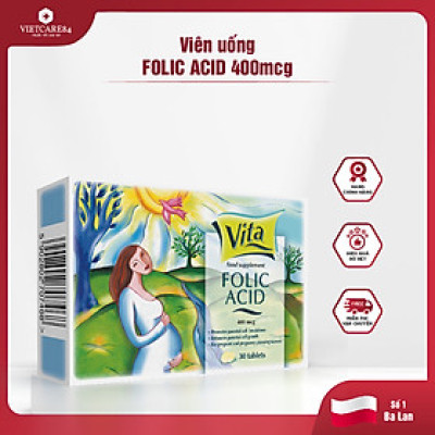 [Mua 2 tặng 1] Viên Uống Bà Bầu Folic Acid 400mcg Tablets | Giúp Bổ Sung Folic Acid - Nhập Khẩu Chính Hãng
