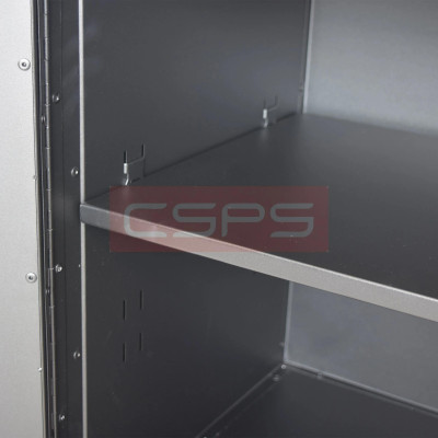 Tủ dụng cụ CSPS 61cm- 01 hộc kéo màu đen chân tủ có ván gỗ kèm vách lưới