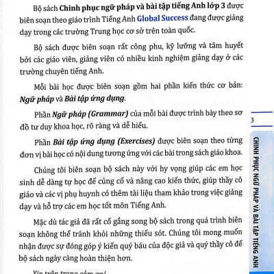 Global Success - Chinh Phục Ngữ Pháp Và Bài Tập Tiếng Anh Lớp 3 - Tập 1 (Có Đáp Án)