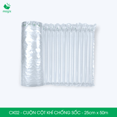 Cuộn cột khí chống sốc - 25cm x 50m - Xốp hơi, đệm hơi đóng gói hàng dễ vỡ - CK02