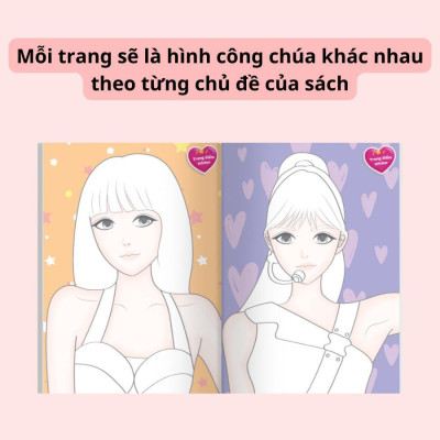 Sách - Trang Điểm Thần Tượng Hàn Quốc Lisa Và Công Chúa Mina - Tô Màu Và Bóc Dán Hơn 100+ Stickers Xinh Đẹp Cho Bé Gái