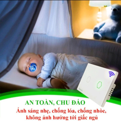 Công tắc thông minh wifi điều khiển từ xa 2 nút kèm 1 ổ cắm Hunonic