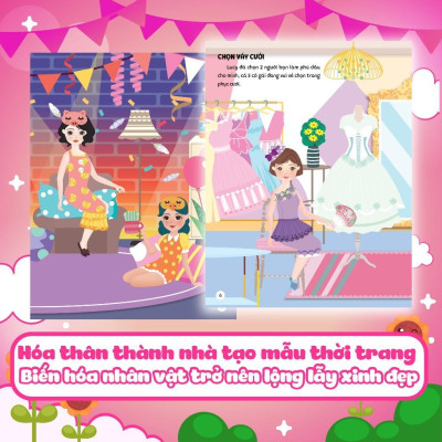 Sách - Sáng Tạo Thời Trang: Thời Trang Đám Cưới - Bóc Dán Hơn 100+ Stickers Quần Áo, Phụ Kiện Cho Bé Gái - Megabook