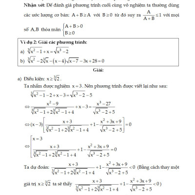 Khám Phá Bí Quyết Kì Thi THPT 2 Trong 1 Phương Trình, Bất Phương Trình, Hệ Phương Trình, Bất Đẳng Thức _KV	