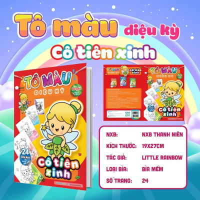 Sách - Tô Màu Diệu Kỳ - Cô Tiên Xinh (Hơn 40 Stickers) - Megabook