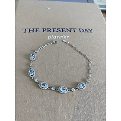 Lắc Tay Đính Đá Aquamarine thiên nhiên (LB0147) - MOON Jewelry