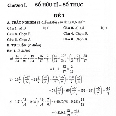 60 Đề Kiểm Tra Toán 7 (Theo Chương Trình GDPT Mới)