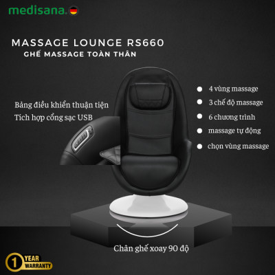 GHẾ MASSAGE TOÀN THÂN CAO CẤP MEDISANA RS660 Hàng chính hãng