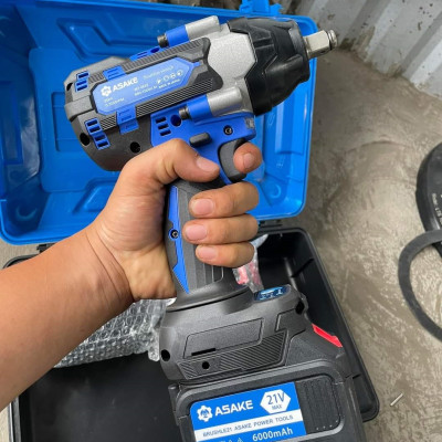 Máy Siết Bulong ASAKE 21V Pin 15 Cell - Lực Siết Khủng 880NM Siêu Mạnh Mẽ - Động Cơ Không Chổi Than - Bảo Hành 12 Tháng