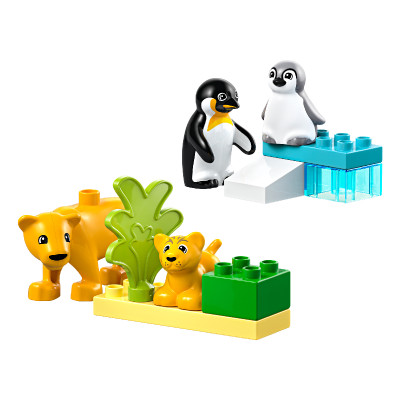 LEGO DUPLO 10442 Đồ Chơi Lắp Ráp Gia Đình Động Vật Hoang Dã: Chim Cánh Cụt Và Sư Tử (10 chi tiết)