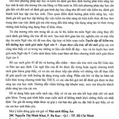 Tuyển Tập Đề Kiểm Tra Môn Ngữ Văn 9 Bồi Dưỡng Học Sinh Giỏi (Dùng Chung Cho Các Bộ SGK Hiện Hành) (HA)