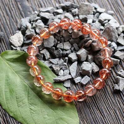 Vòng Thạch Anh Tóc Đỏ Myanmar 8.5mm Ngọc Quý Gemstones VT122
