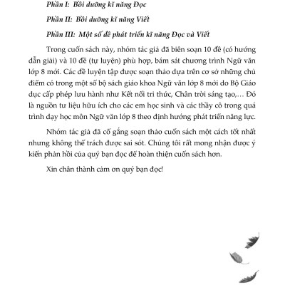 Bồi Dưỡng Năng Kĩ Năng Đọc Và Viết Ngữ Văn 8 (Dùng Chung Cho Ba Bộ Sách) 