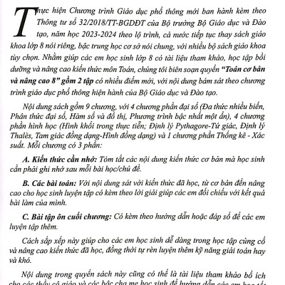 Toán Cơ Bản Và Nâng Cao 8 - Tập 2 (Theo Chương Trình Giáo Dục Phổ Thông Mới - Dùng Chung Cho Các Bộ SGK Hiện Hành)