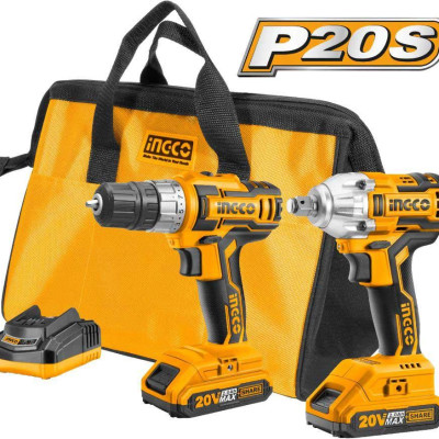 BỘ MÁY KHOAN VÀ MÁY VẶN VÍT 20V 1/4" INGCO CKLI2006- HÀNG CHÍNH HÃNG