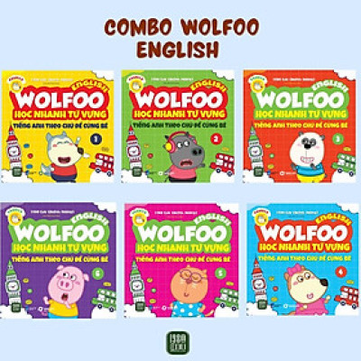 Combo 6 Cuốn Wolfoo English – Học Nhanh Từ Vựng Tiếng Anh  - Bản Quyền