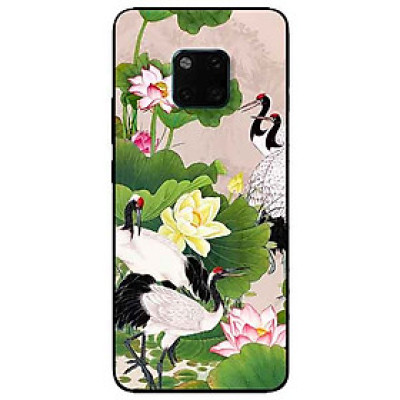 Ốp lưng in cho Huawei Mate 20 Pro Mẫu Sen Và Hạc