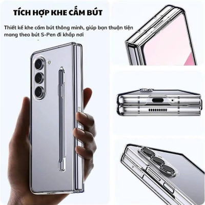 Ốp Lưng Trong Suốt Siêu Mỏng Chống Ố Vàng Cho Samsung Galaxy Z Fold 7 / Z Fold 6 5G Likgus Penone – Bảo Vệ 360° Màn Phụ & Mặt Lưng, Tặng Bút Cảm Ứng – Hàng Nhập Khẩu
