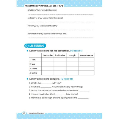 Sách - The langmaster - Trọng tâm ngữ pháp tiếng Anh lớp 5 tập 2 (tái bản 02)