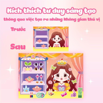 Sách - Công Chúa Cherry - Lâu Đài Xinh Đẹp - Sách Bóc Dán Sticker Cho Bé Gái - Megabook