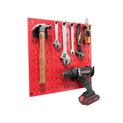 Bảng treo dụng cụ SMLIFE Pegboard cơ khí SQ – Đỏ