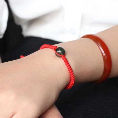 Vòng Tay Kết Dây Hạt Thạch Anh Tóc Xanh Ngọc Quý Gemstones GA32