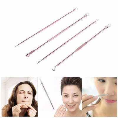 Dụng Cụ Lấy Mụn / Bộ 4 Cây Lấy Mụn 8 Đầu Kèm Hộp Tiện Lợi