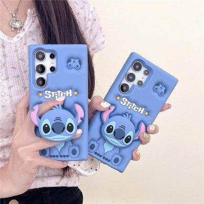 Ốp Lưng Cho Samsung S25 Ultra / S24 Ultra / S23 Ultra / S22 Ultra Hình STITCH Silicon Dẻo Chống Sốc Có Giá Đỡ