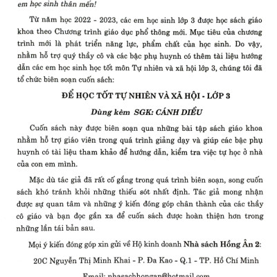 Để Học Tốt Tự Nhiên & Xã Hội Lớp 3 (Dùng Kèm SGK Cánh Diều) - HA