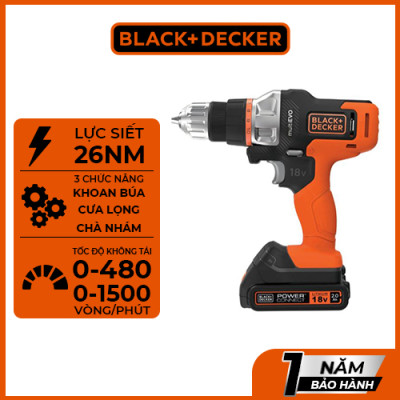 Máy khoan pin 18V Evo BLACK DECKER EVO185B1-B1