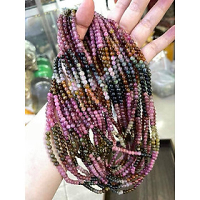 Vòng Tay Phong Thủy Đá TOURMALINE 4MM Màu ĐẬM QUẤN TAY KIỂU ĐẸP Chất liệu 100% đá thiên nhiên nhiều Màu xinh xắn Nữ các mệnh đeo đẹp lắm ạ