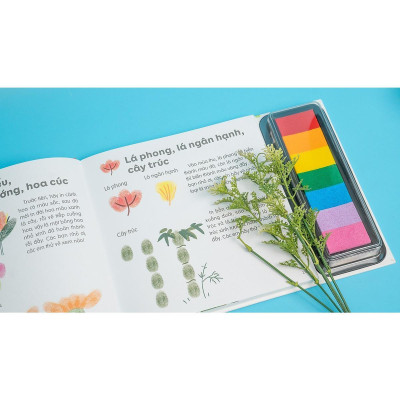 Sách - 100++ Ý Tưởng Sáng Tạo Vẽ Tranh Bằng Vân Tay - Thực Vật - Đinh Tị Books
