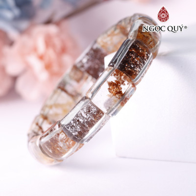 Vòng tay bản đá ưu linh rêu - Ngọc Quý