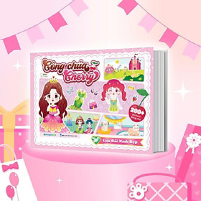 Sách - Công Chúa Cherry - Lâu Đài Xinh Đẹp - Sách Bóc Dán Sticker Cho Bé Gái - Megabook