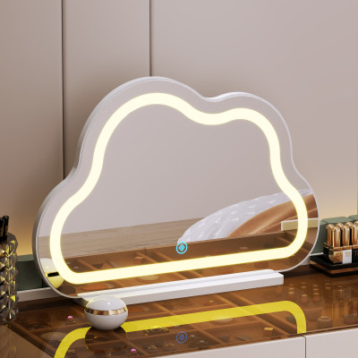 Gương đèn LED để bàn trang điểm hình đám mây xinh decor phòng thương hiệu IGA - GP403