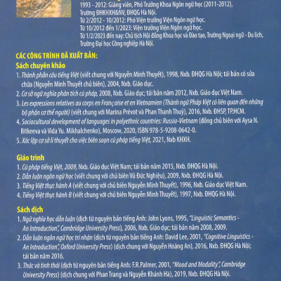 Cú Pháp Tiếng Việt - Các Thành Phần Chính Của Câu (Sách chuyên khảo) 
