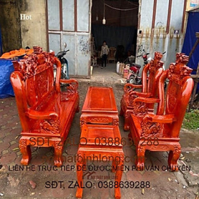 Bộ Bàn Ghế Nghê Bảo Đỉnh Gỗ Xà Cừ