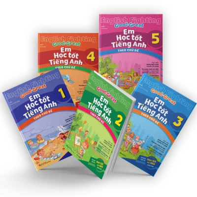 Sách - English Fighting Good And Great - Em Học Tốt Tiếng Anh Tiểu Học - Lớp 1, 2 ,3, 4, 5 - Combo 5 Cuốn - Megabook