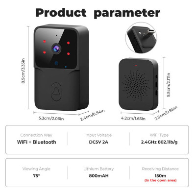 Chuông Cửa Camera WiFi Thông Minh Báo Video, Hình Ảnh Qua App - Bản Cao Cấp Mẫu Mới, ĐÈN TRANG TRÍ , ĐỒNG HỒ TREO TƯỜNG