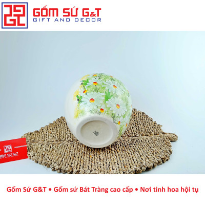 Lọ hoa dáng vò vẽ cúc họa mi Gốm Sứ G&T