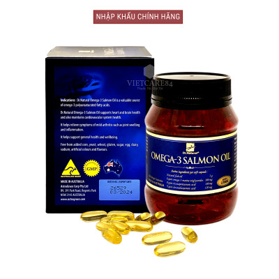 Bộ Sản Phẩm Giúp Bổ Mắt, Bổ Não, Bổ Tim Mạch: Viên Uống Dầu Cá Hồi Omega 3 Salmon Oil 180 Viên, Viên Uống Bổ Tim Go Co Q10 160mg 30 Viên
