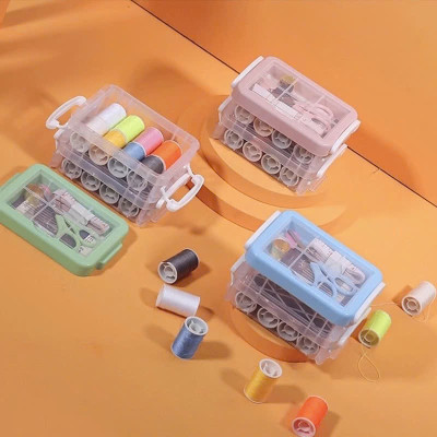 3 TẦNG Hộp Kim Chỉ May Đồ Đa Năng Dùng Trong Gia Đình Tiện Dụng Bộ Hộp Kim Chỉ May Vá Đa Năng Gia Đình Nhiều Tầng - Kim Khâu, Chỉ, Kéo, Thước Dây, Đủ Size Màu Mini - Giao Màu Ngẫu Nhiên