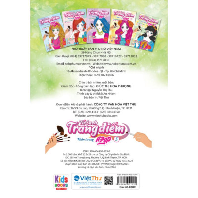 Sách Tô Màu - Dán Hình Sticker Trong Suốt - Rèn Luyện Trí Tuệ - Tủ Sách Trang Điểm Thần Tượng K-Pop 5 - Việt Thư